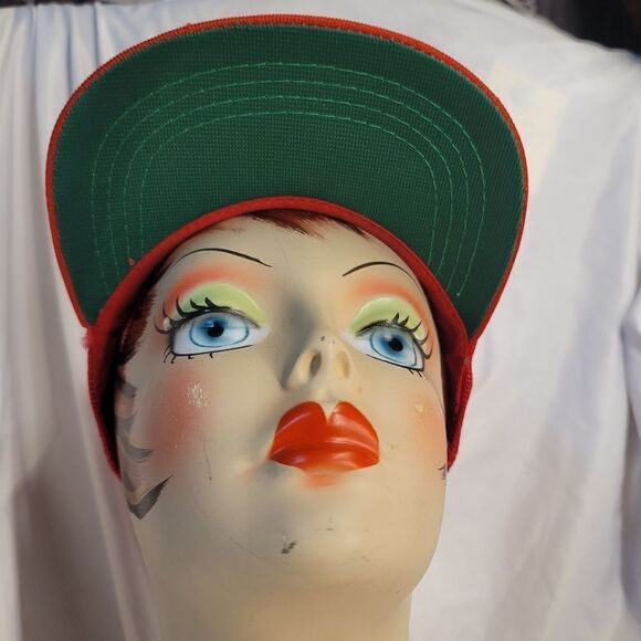 1980s retro Santa Barbara Zoo red/green mesh Trucker cap by Triangle Headwear - Picture 2 of 7
